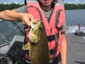 Steve's grandson, Conner, with a big smallmouth bass.