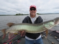 Overcast, pre-frontal conditions call for fishing fast. Kevin Schmidt with a good one.