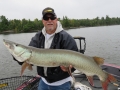 This fish has been caught and released before. Note the scarring on the lip of Kevin Schmidt's musky.