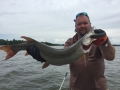 Steve's friend, Mark Schaeffer, with his personal best musky caught in 2018.