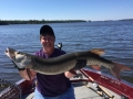 Michelle Olson boated her personal best musky while fishing with Steve during the University of Esox Musky School on LOTW.