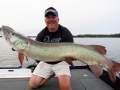 A Mepps H210 triggered this big musky for Steve.