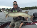 Nice musky off a reef for Steve as a storm approached. It was the second of seven caught in 2.5 hours!