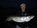 This bruiser hit boatside after dark on a Mepps H210.