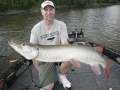 Steve raised this musky during the day but Kevin caught it on a Bull Dawg in the evening.